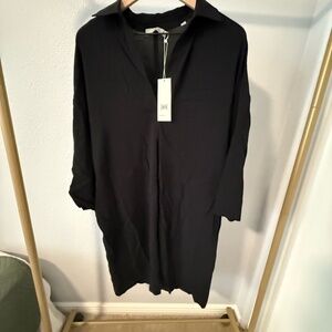 NWT VINCE Black V-Neck Tunic Top Size Small